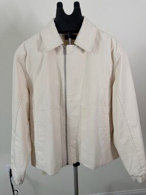 Zara Off-White Zip-Front Jacket